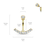 Santiago Arc Belly Ring with Gold Plating - Fixed (non-dangle) Belly Bar. Navel Rings Australia.