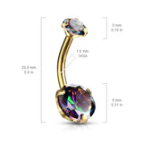 Milky Way Belly Bars - Fixed (non-dangle) Belly Bar. Navel Rings Australia.