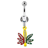 Go Rasto! Jamaican Mary J Belly Dangle - Dangling Belly Ring. Navel Rings Australia.