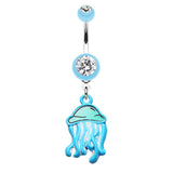 Irukandji Jellyfish Navel Ring - Dangling Belly Ring. Navel Rings Australia.