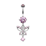 Runaway Glamour Butterfly Belly Bar - Dangling Belly Ring. Navel Rings Australia.