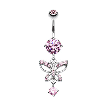 Runaway Glamour Butterfly Belly Bar - Dangling Belly Ring. Navel Rings Australia.