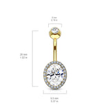 Jojo Ovaline Belly Bar with Rose Gold Plating - Basic Curved Barbell. Navel Rings Australia.