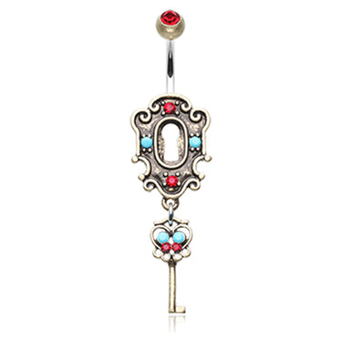 Key to Wonderland Navel Ring - Dangling Belly Ring. Navel Rings Australia.