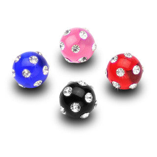 6mm Acrylic Gem Paved Replacement Balls - Replacement Ball. Navel Rings Australia.