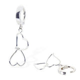 TummyToys® Silver Double Heart Charm - TummyToys® Patented Clasp. Navel Rings Australia.