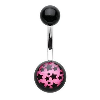 Pink Star Gaze Bargain Acrylic Belly Belly Rings – The