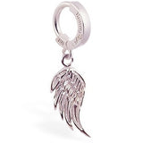 TummyToys® Silver Femme Metale's Angel Wing Belly Piercing Ring - TummyToys® Patented Clasp. Navel Rings Australia.