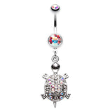 Tropics Aurora Shell Turtle Belly Bar - Dangling Belly Ring. Navel Rings Australia.