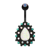 Uliuli Ocean Goddess Navel Bar - Fixed (non-dangle) Belly Bar. Navel Rings Australia.
