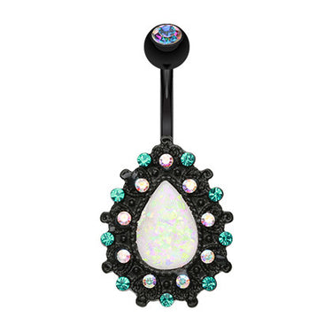 Uliuli Ocean Goddess Navel Bar - Fixed (non-dangle) Belly Bar. Navel Rings Australia.