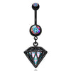 Metallic Black Urban Prism Belly Dangle