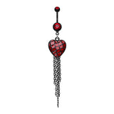 Captured Heart Belly Bar - Dangling Belly Ring. Navel Rings Australia.