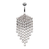 Beach Glam Water Droplets Navel Bar - Dangling Belly Ring. Navel Rings Australia.