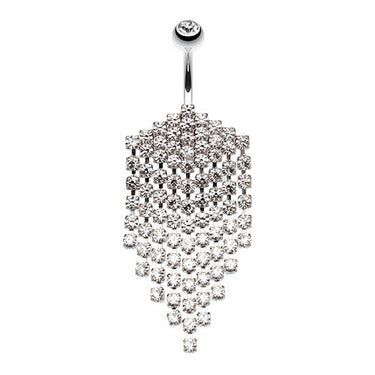 Beach Glam Water Droplets Navel Bar - Dangling Belly Ring. Navel Rings Australia.