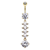 Golden Pizzazz Navel Ring - Dangling Belly Ring. Navel Rings Australia.