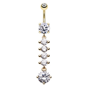 Golden Pizzazz Navel Ring - Dangling Belly Ring. Navel Rings Australia.