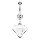 Frosted Urban Prism Belly Dangle - Dangling Belly Ring. Navel Rings Australia.