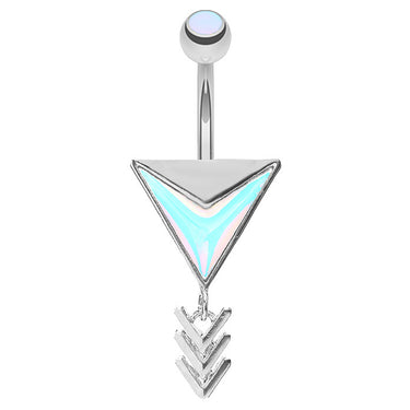 Chic Retro Art Deco Navel Piercing Bar - Dangling Belly Ring. Navel Rings Australia.