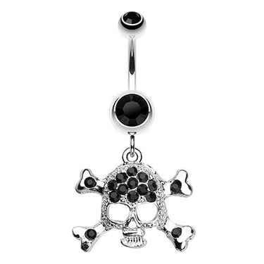 The Doomed Skull Navel Bar Dangle - Dangling Belly Ring. Navel Rings Australia.