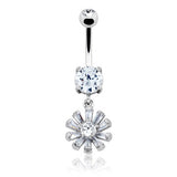 Celestial Diamante Navel Bar - Dangling Belly Ring. Navel Rings Australia.