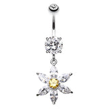 Floral Jewels Belly Button Ring - Dangling Belly Ring. Navel Rings Australia.