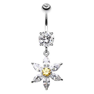 Floral Jewels Belly Button Ring - Dangling Belly Ring. Navel Rings Australia.