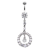 Eternity Circle Belly Button Bar - Dangling Belly Ring. Navel Rings Australia.