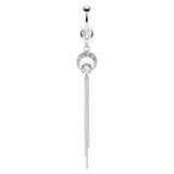 Horse Shoe with Chains Belly Piercing Ring - Dangling Belly Ring. Navel Rings Australia.