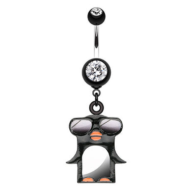 Mr Cool Penguin Swag Navel Piercing Bar - Dangling Belly Ring. Navel Rings Australia.