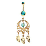 Viridian Dreams Belly Ring - Dangling Belly Ring. Navel Rings Australia.