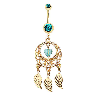 Viridian Dreams Belly Ring - Dangling Belly Ring. Navel Rings Australia.