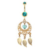 Viridian Dreams Belly Ring with Gold Plating