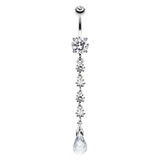 The Descended Crystal Belly Piercing - Dangling Belly Ring. Navel Rings Australia.