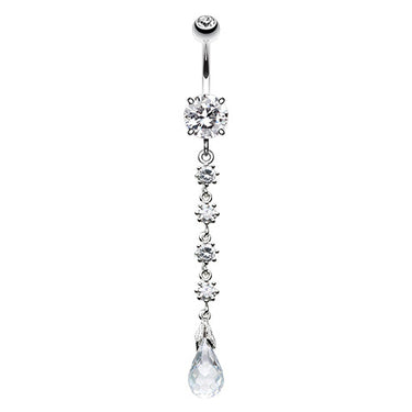 The Descended Crystal Belly Piercing - Dangling Belly Ring. Navel Rings Australia.