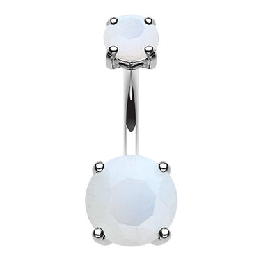 Iridescent Kingdom Gem Belly bar - Fixed (non-dangle) Belly Bar. Navel Rings Australia.