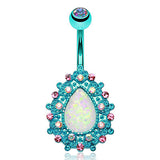 Kanaloa Ocean Goddess Navel Bar - Fixed (non-dangle) Belly Bar. Navel Rings Australia.