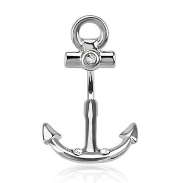 Steel Spinal Anchor Belly Button Bar - Split Spinal Belly Bar. Navel Rings Australia.