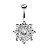 Casablanca Flōrālis Belly Ring - Fixed (non-dangle) Belly Bar. Navel Rings Australia.