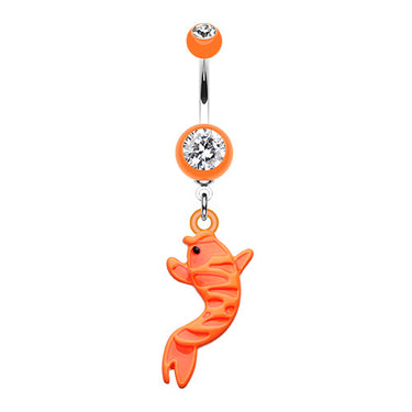 Funky Koi Fish Belly Button Ring - Dangling Belly Ring. Navel Rings Australia.