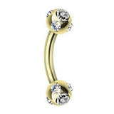 Gold Duo 4mm Royale Belly Ring - Basic Curved Barbell. Navel Rings Australia.