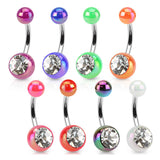 Gem Metallic Coated Acrylic Belly Rings - Basic Curved Barbell. Navel Rings Australia.