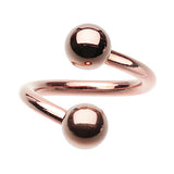 Rose Gold Plated Spiral Twister Belly Piercing - Spiral Twister Twistie. Navel Rings Australia.