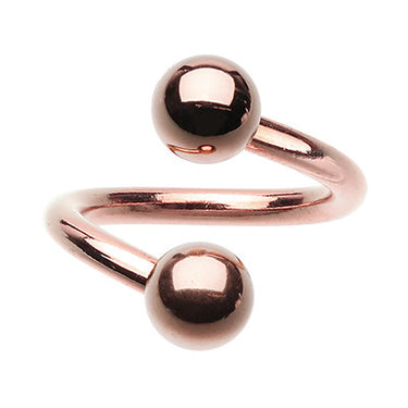 Rose Gold Plated Spiral Twister Belly Piercing - Spiral Twister Twistie. Navel Rings Australia.