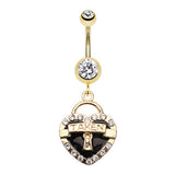 My Heart is Taken Navel Bar - Dangling Belly Ring. Navel Rings Australia.