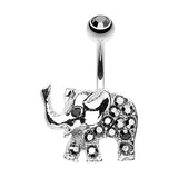 Juju Elephant Belly Ring Bar - Fixed (non-dangle) Belly Bar. Navel Rings Australia.