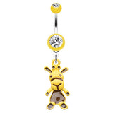 Gerry Giraffe Belly Dangle - Dangling Belly Ring. Navel Rings Australia.
