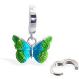 TummyToys® Silver Butterfly Belly Bar - TummyToys® Patented Clasp. Navel Rings Australia.