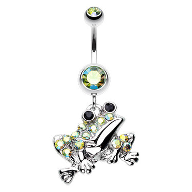 The Croaking Frog Belly Piercing Ring - Dangling Belly Ring. Navel Rings Australia.
