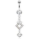 Cascading Layered Pendant Belly Piercing - Dangling Belly Ring. Navel Rings Australia.
